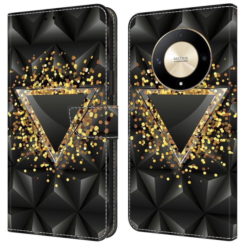 Leren Hoesje Honor X9b / Magic 6 Lite Diamant Bescherming Hoesje