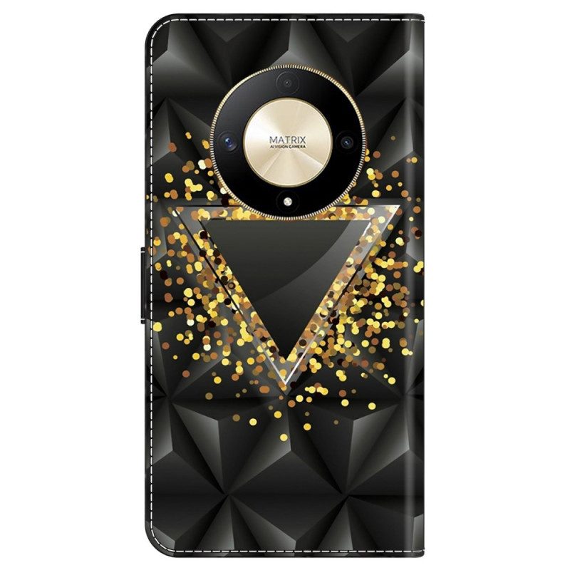 Leren Hoesje Honor X9b / Magic 6 Lite Diamant Bescherming Hoesje