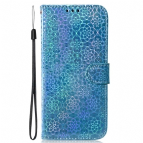 Leren Hoesje Honor X9b / Magic 6 Lite Discostijl Met Bandjes Bescherming Hoesje