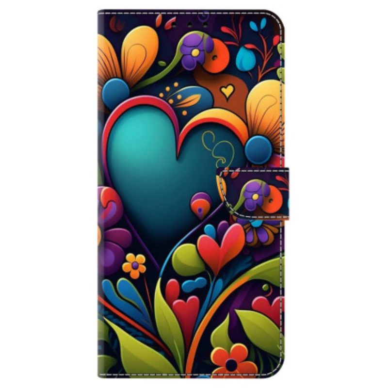 Leren Hoesje Honor X9b / Magic 6 Lite Geschilderde Bloemen Bescherming Hoesje