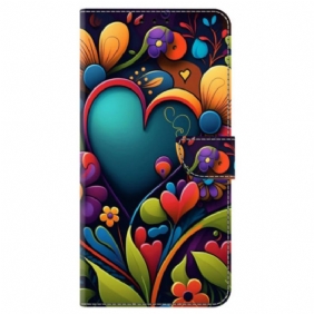 Leren Hoesje Honor X9b / Magic 6 Lite Geschilderde Bloemen Bescherming Hoesje