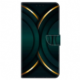 Leren Hoesje Honor X9b / Magic 6 Lite Gouden Omtrek Bescherming Hoesje