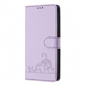 Leren Hoesje Honor X9b / Magic 6 Lite Kat En Muis Bescherming Hoesje