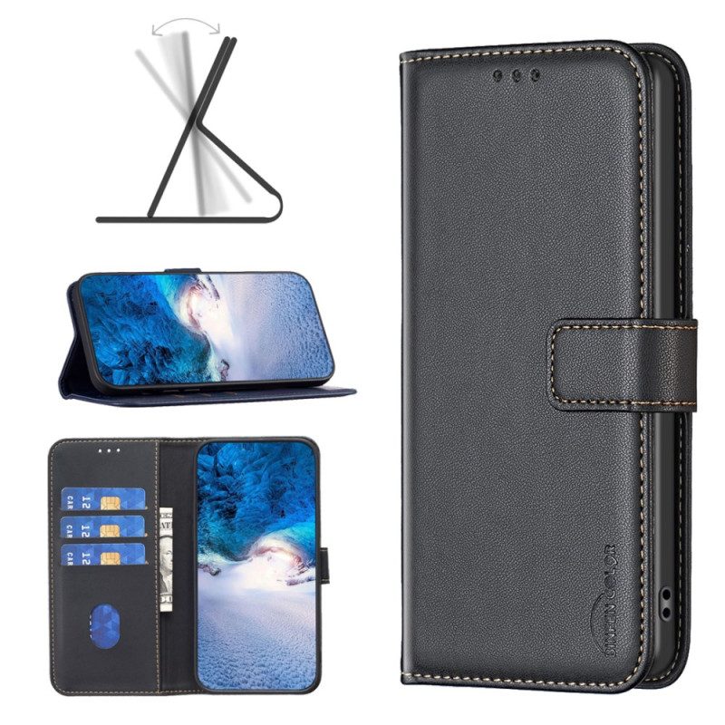 Leren Hoesje Honor X9b / Magic 6 Lite Klassieke Binfen-kleur Bescherming Hoesje