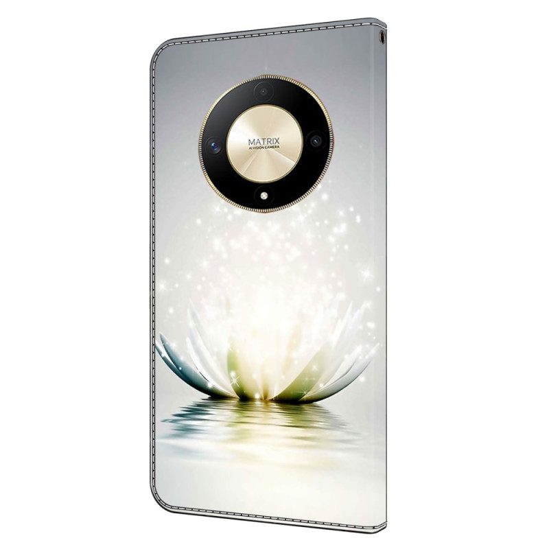 Leren Hoesje Honor X9b / Magic 6 Lite Lotus Bescherming Hoesje