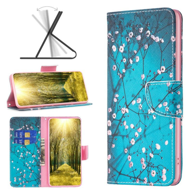 Leren Hoesje Honor X9b / Magic 6 Lite Pruimenbloesems Bescherming Hoesje