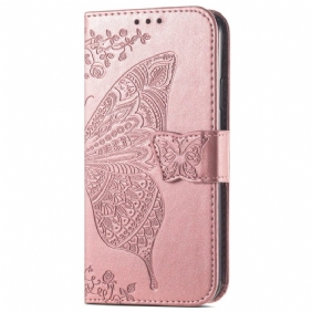 Leren Hoesje Voor Honor X9b / Magic 6 Lite Barokvlinders Met Riem