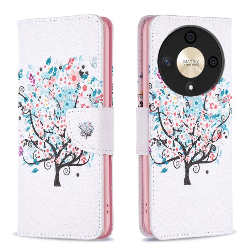 Leren Hoesje Voor Honor X9b / Magic 6 Lite Bloeiende Boom