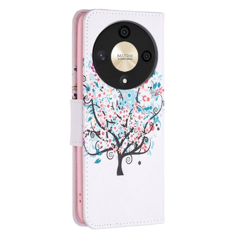 Leren Hoesje Voor Honor X9b / Magic 6 Lite Bloeiende Boom