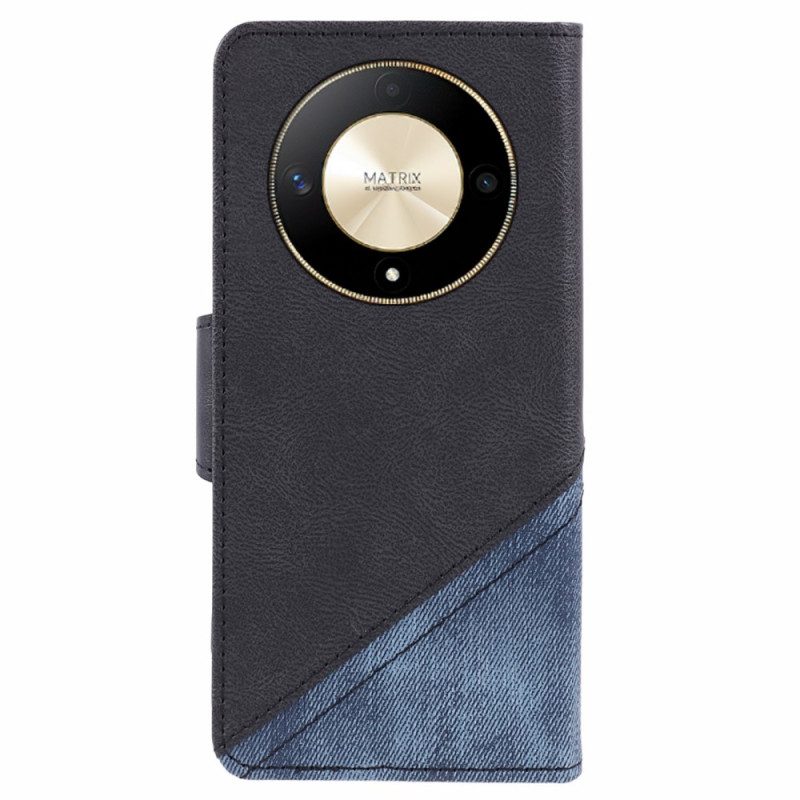 Leren Hoesje Voor Honor X9b / Magic 6 Lite Retrotextuur