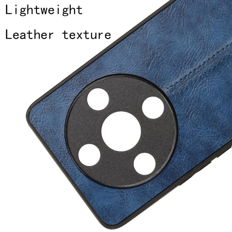 Leren Hoesje Voor Honor X9b / Magic 6 Lite Stiksels Met Leereffect