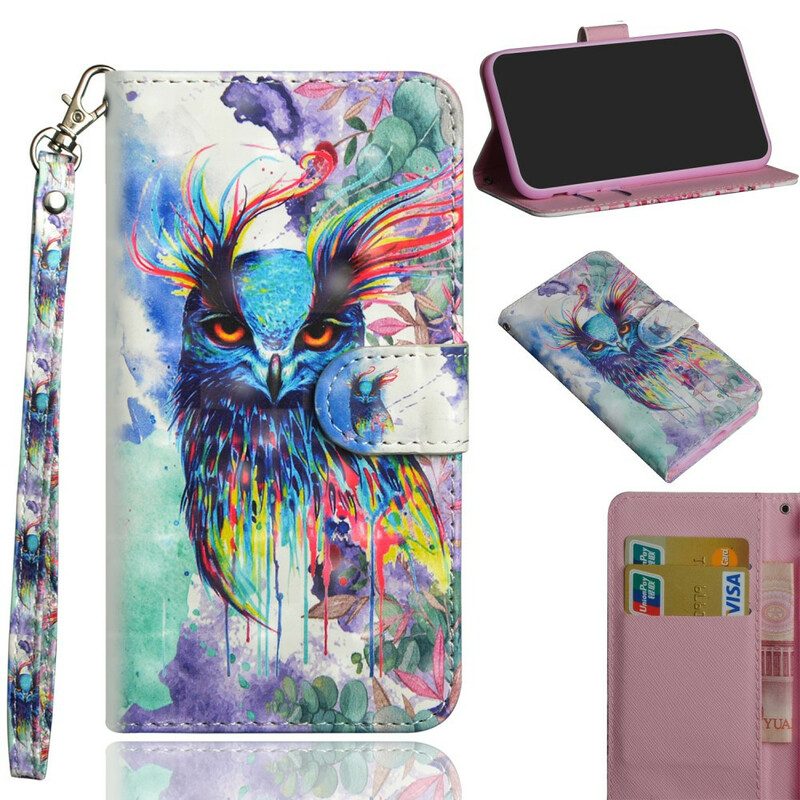 Folio-hoesje voor Huawei P Smart 2020 Aquarel Vogel