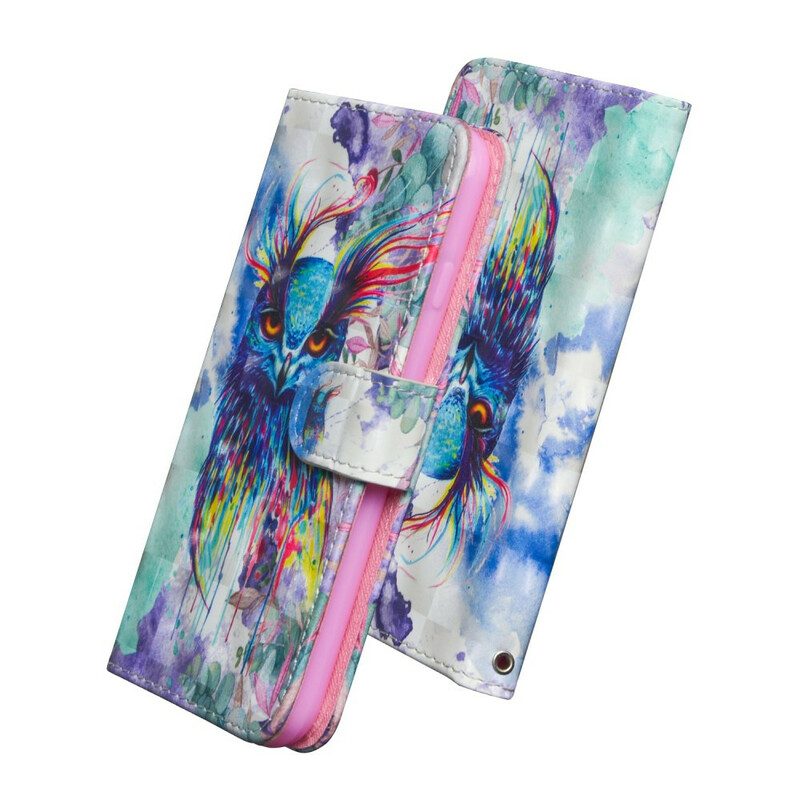 Folio-hoesje voor Huawei P Smart 2020 Aquarel Vogel