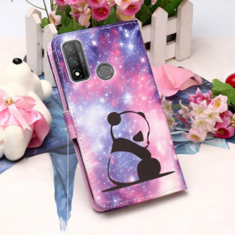 Folio-hoesje voor Huawei P Smart 2020 Met Ketting Lanyard Panda-overpeinzingen