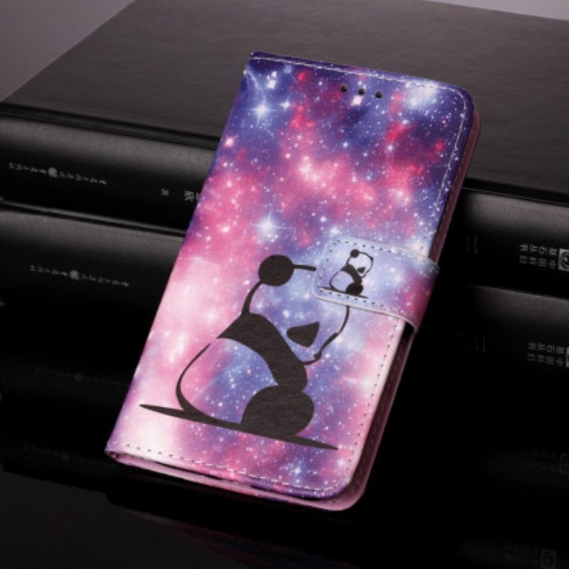 Folio-hoesje voor Huawei P Smart 2020 Met Ketting Lanyard Panda-overpeinzingen