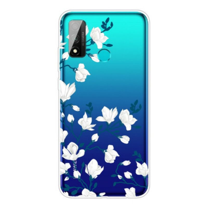 Hoesje voor Huawei P Smart 2020 Witte Bloemen