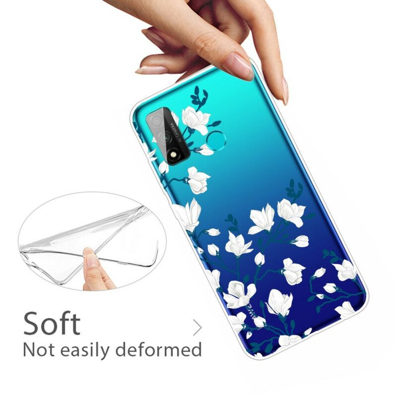 Hoesje voor Huawei P Smart 2020 Witte Bloemen