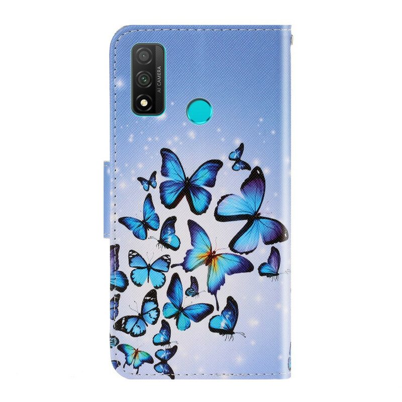 Leren Hoesje voor Huawei P Smart 2020 Met Ketting Vlinderbandvariaties