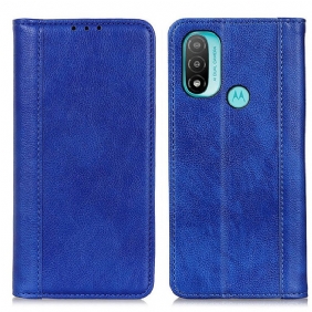 Bescherming Hoesje voor Moto E40 / E30 / E20 Folio-hoesje Elegantie Split Litchi Leer