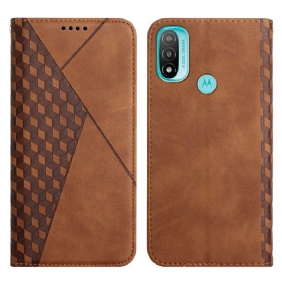 Bescherming Hoesje voor Moto E40 / E30 / E20 Folio-hoesje Geo Leereffect