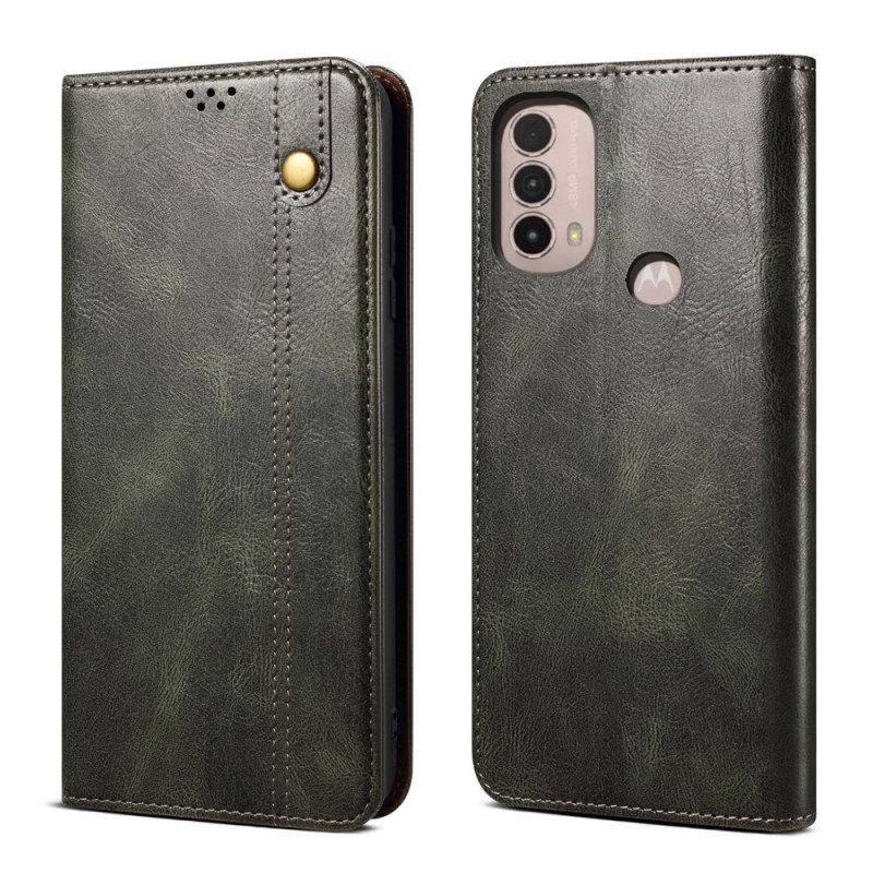 Bescherming Hoesje voor Moto E40 / E30 / E20 Folio-hoesje Gewaxt Kunstleer