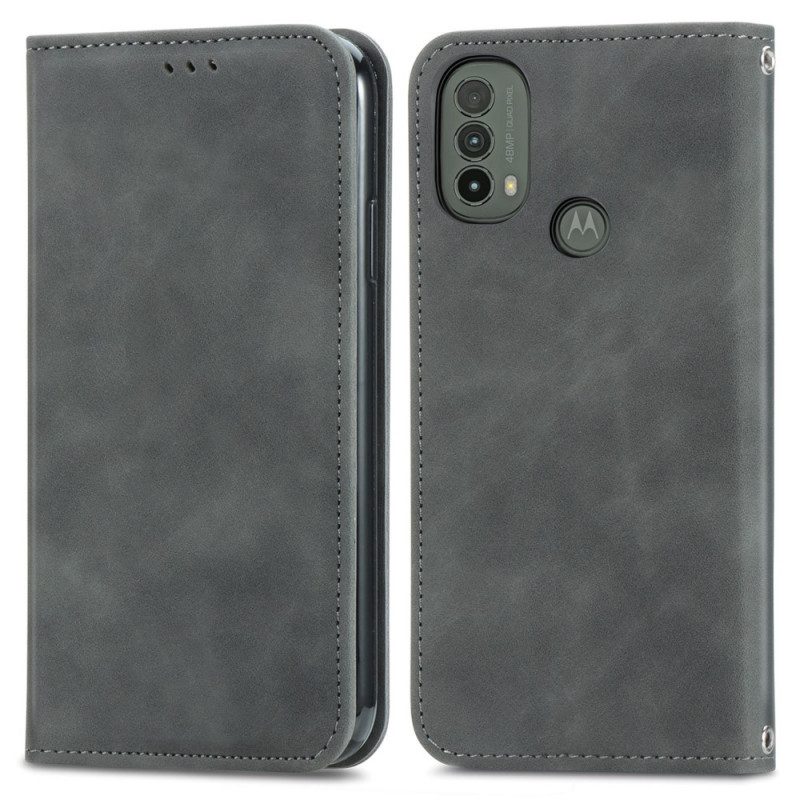 Bescherming Hoesje voor Moto E40 / E30 / E20 Folio-hoesje Skin-touch-ontwerp