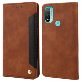 Bescherming Hoesje voor Moto E40 / E30 / E20 Folio-hoesje Tweekleurig Zakelijk Leereffect