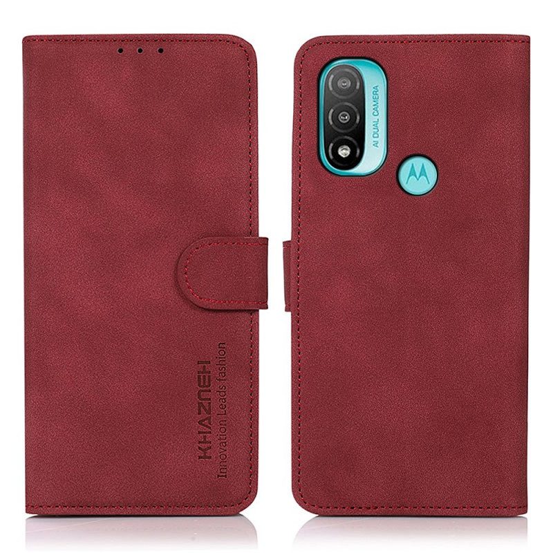 Folio-hoesje voor Moto E40 / E30 / E20 Khazneh Modieus Leereffect