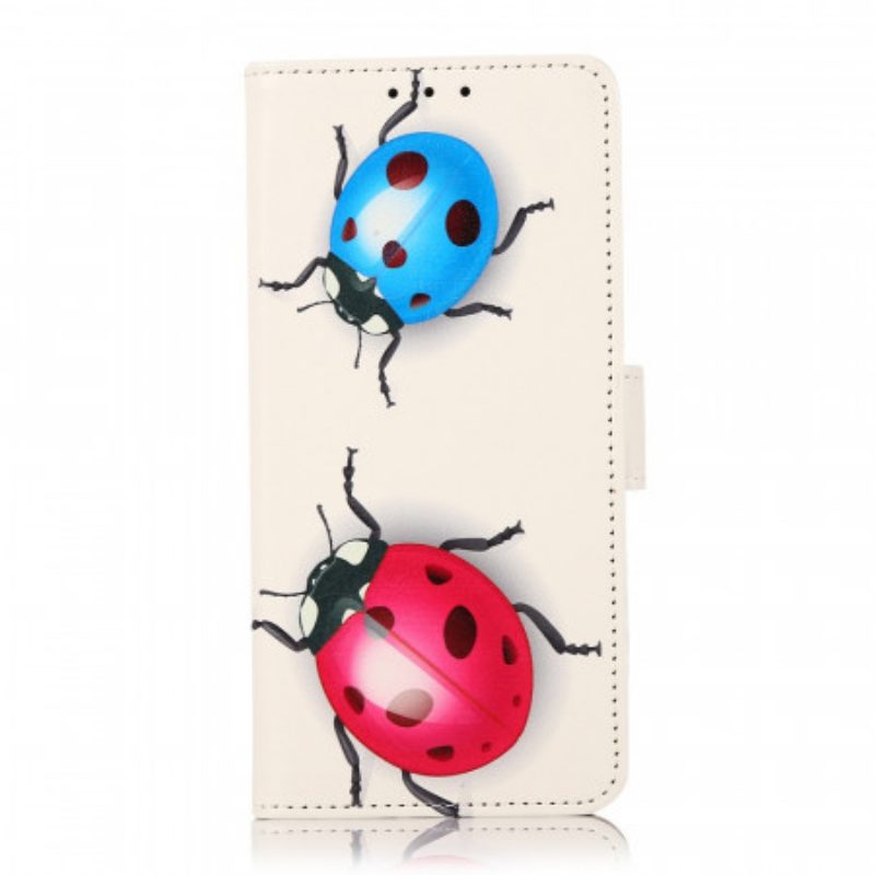 Folio-hoesje voor Moto E40 / E30 / E20 Lieveheersbeestjes