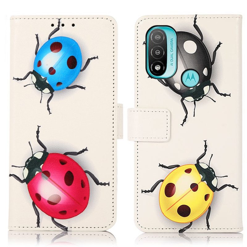 Folio-hoesje voor Moto E40 / E30 / E20 Lieveheersbeestjes