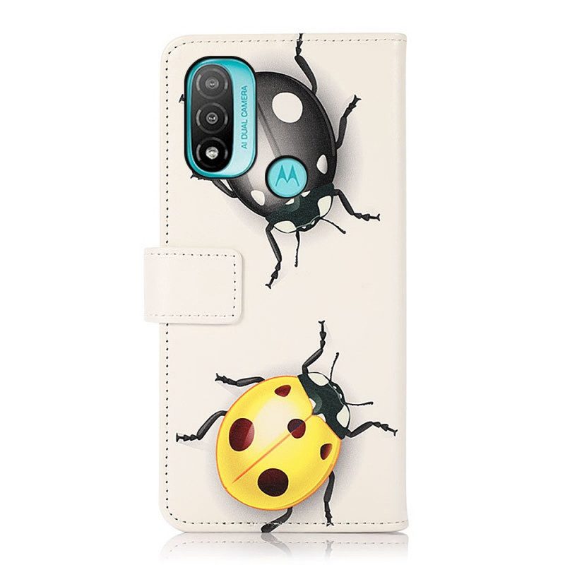 Folio-hoesje voor Moto E40 / E30 / E20 Lieveheersbeestjes