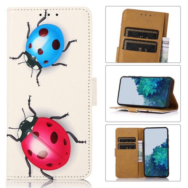 Folio-hoesje voor Moto E40 / E30 / E20 Lieveheersbeestjes