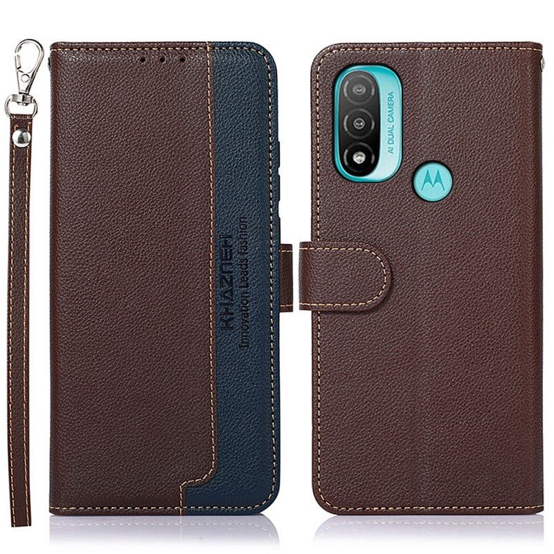 Folio-hoesje voor Moto E40 / E30 / E20 Lychee-stijl Rfid Khazneh