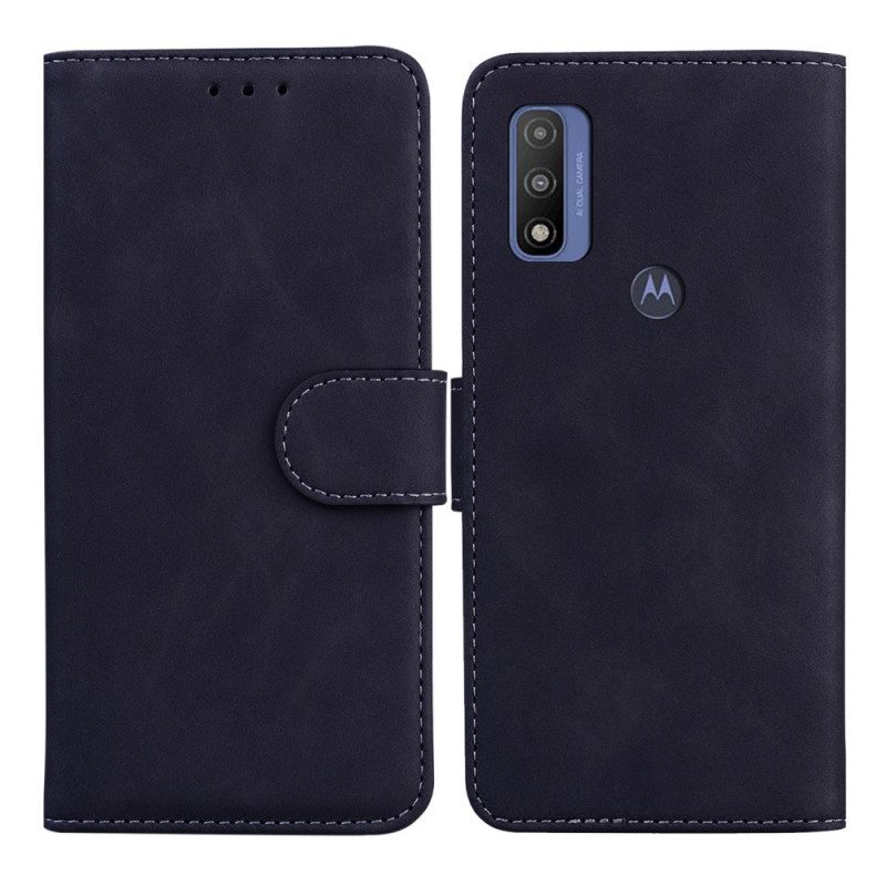 Folio-hoesje voor Moto E40 / E30 / E20 Monochroom Leereffect