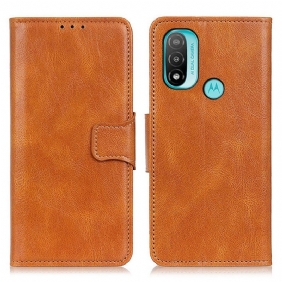 Folio-hoesje voor Moto E40 / E30 / E20 Omkeerbare Sluiting Met Leereffect