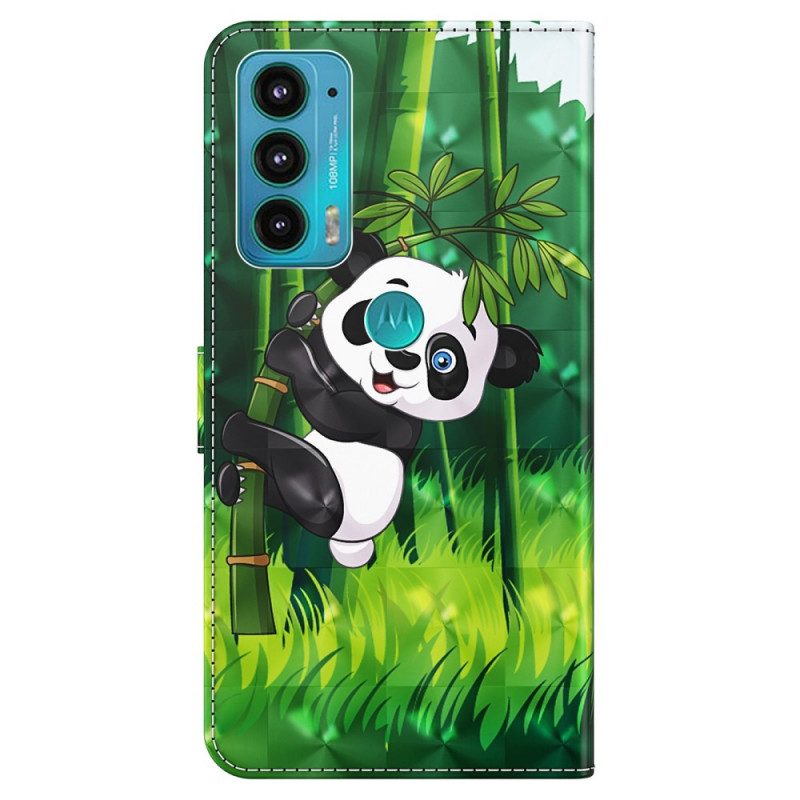 Folio-hoesje voor Moto E40 / E30 / E20 Panda En Bamboe