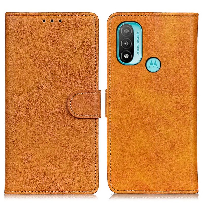 Folio-hoesje voor Moto E40 / E30 / E20 Retro Mat Leereffect