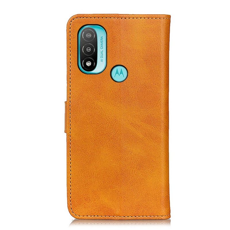 Folio-hoesje voor Moto E40 / E30 / E20 Retro Mat Leereffect