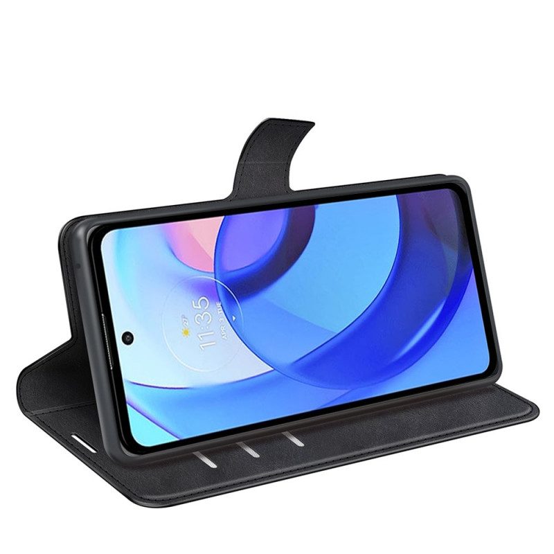 Folio-hoesje voor Moto E40 / E30 / E20 Slank Extreem Leereffect