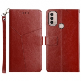 Folio-hoesje voor Moto E40 / E30 / E20 Stijl Leer Geo Y Design