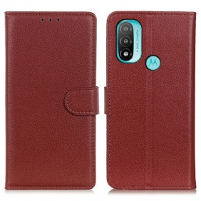 Folio-hoesje voor Moto E40 / E30 / E20 Traditioneel Lychee