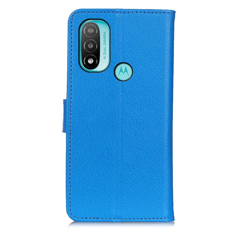 Folio-hoesje voor Moto E40 / E30 / E20 Traditioneel Lychee