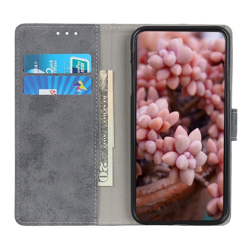 Folio-hoesje voor Moto E40 / E30 / E20 Vintage Leereffect