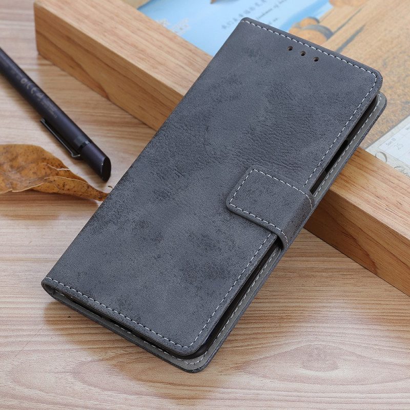 Folio-hoesje voor Moto E40 / E30 / E20 Vintage Leereffect