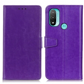 Leren Hoesje voor Moto E40 / E30 / E20 Eenvoudig Glanzend Leereffect