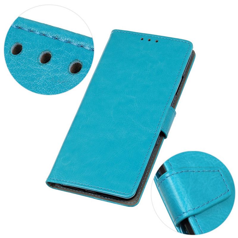 Leren Hoesje voor Moto E40 / E30 / E20 Eenvoudig Glanzend Leereffect