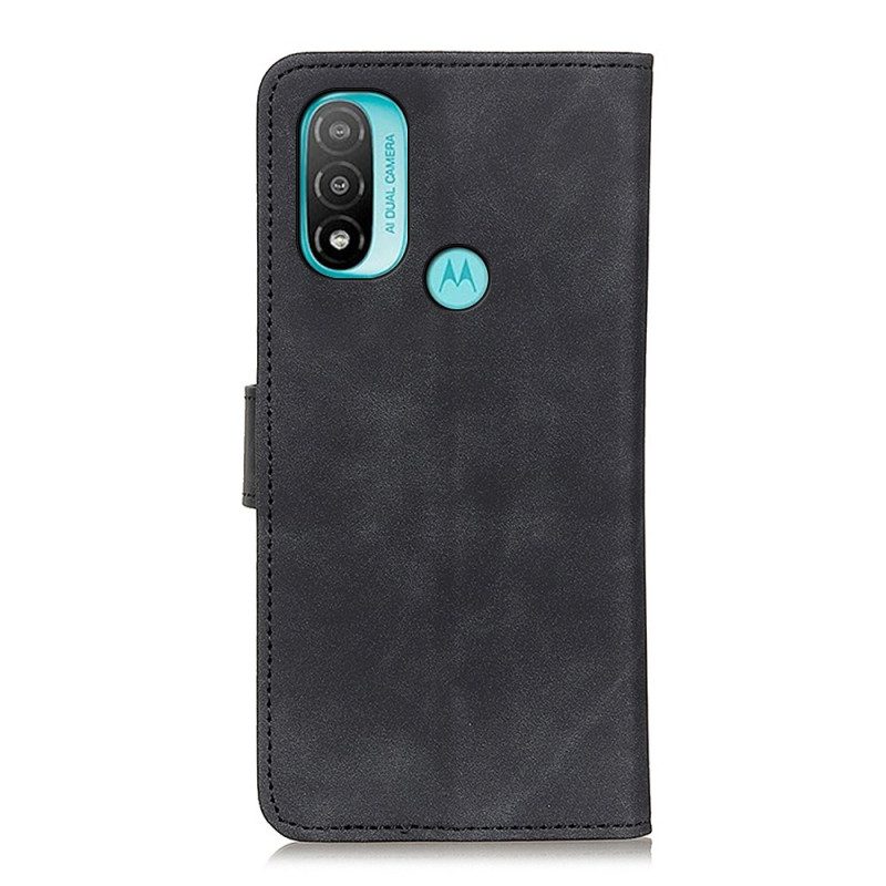 Leren Hoesje voor Moto E40 / E30 / E20 Khazneh Vintage Leereffect