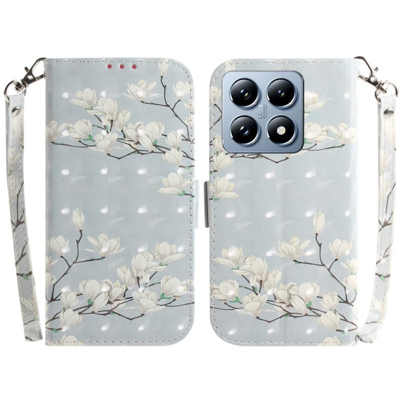 Bescherming Hoesje Xiaomi 14t Gestreepte Magnolia's