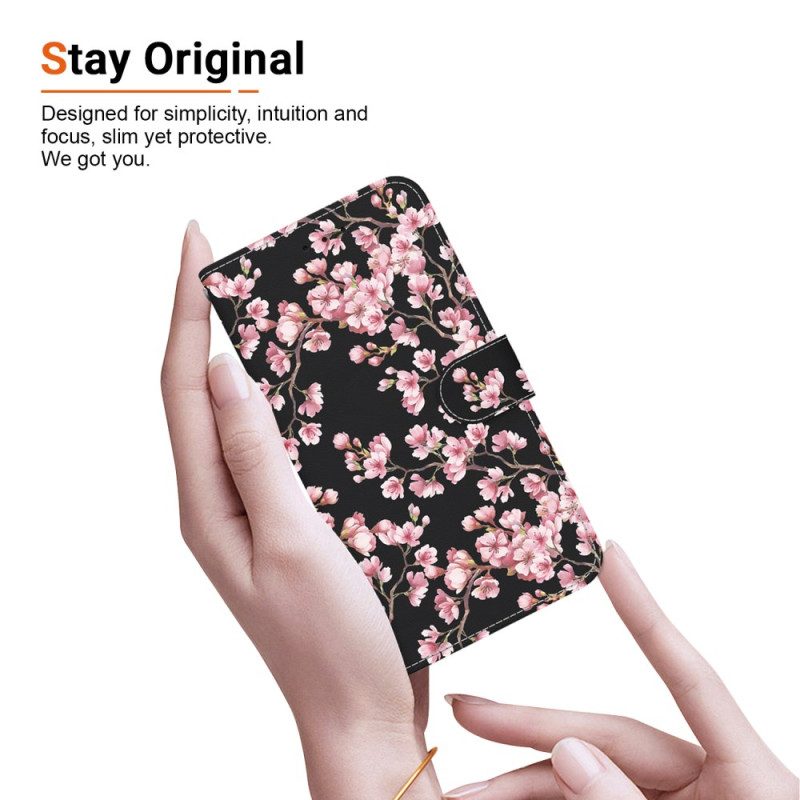 Flip Case Leren Xiaomi 14t Pruimenbloesems