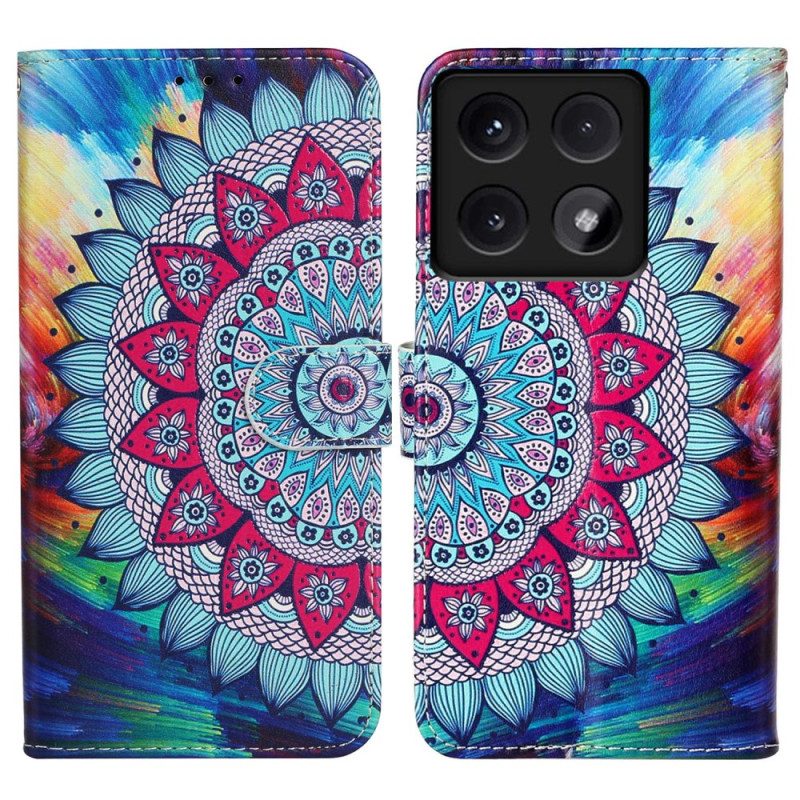 Folio-hoesje Xiaomi 14t Telefoonhoesje Mandala-premium